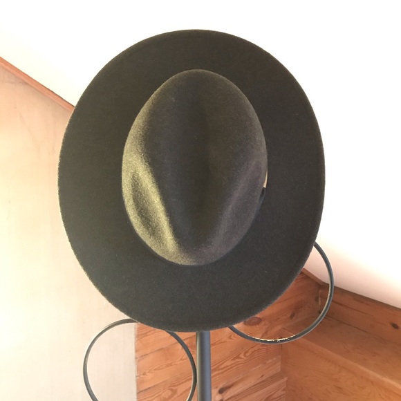 World Market Green Olive Wool Wide Brim Hat, EUC, 22” - Picture 2 of 16